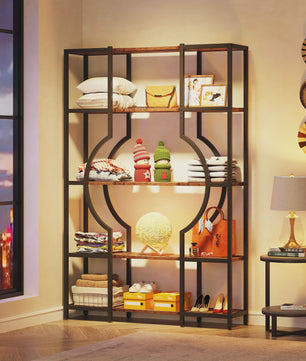 Industriële Boekenkast 180 cm - Vintage Open Wandrek met 12 Vakken