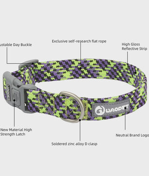 Verstelbare Hondenhalsband - Reflecterend Nylon, Ademend & Duurzaam voor Middelgrote tot Grote Honden