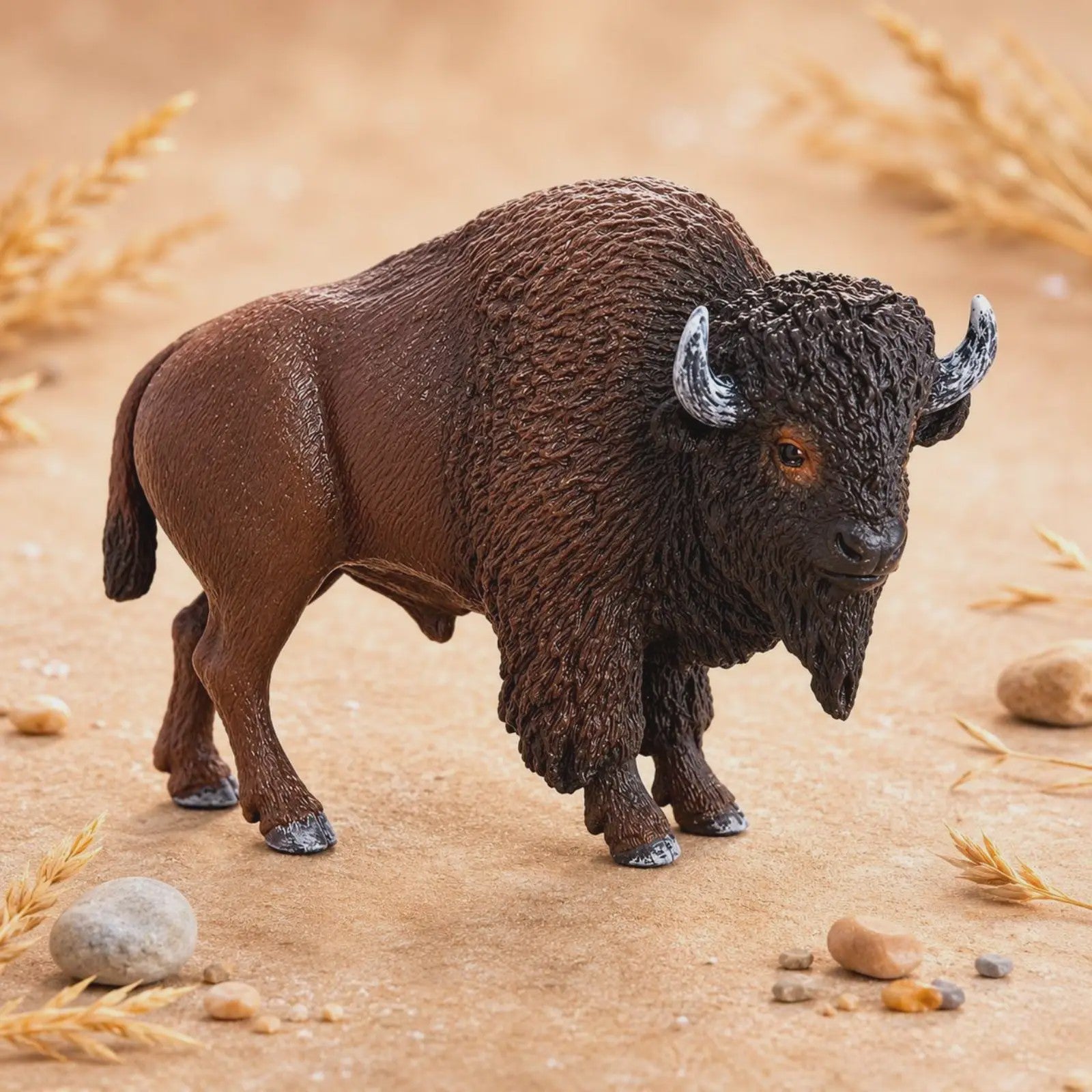 Realistische Bison Beeldje - Gedetailleerd en Handgeschilderd