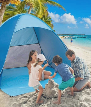 Automatische Pop-Up Strandtent UPF50+ - Snel Opzetbaar Zonnescherm voor Strand, Camping & Vissen