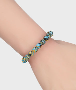 8mm Natuurlijke Malachiet Edelsteen Armband - Handgemaakt, Elastisch
