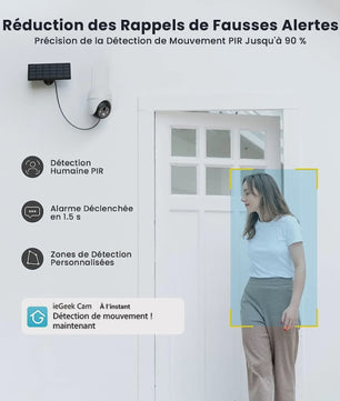 ieGeek 5MP Draadloze Buitencamera met Zonnepaneel - 360° Pan/Tilt, Kleuren Nachtzicht & PIR Detectie
