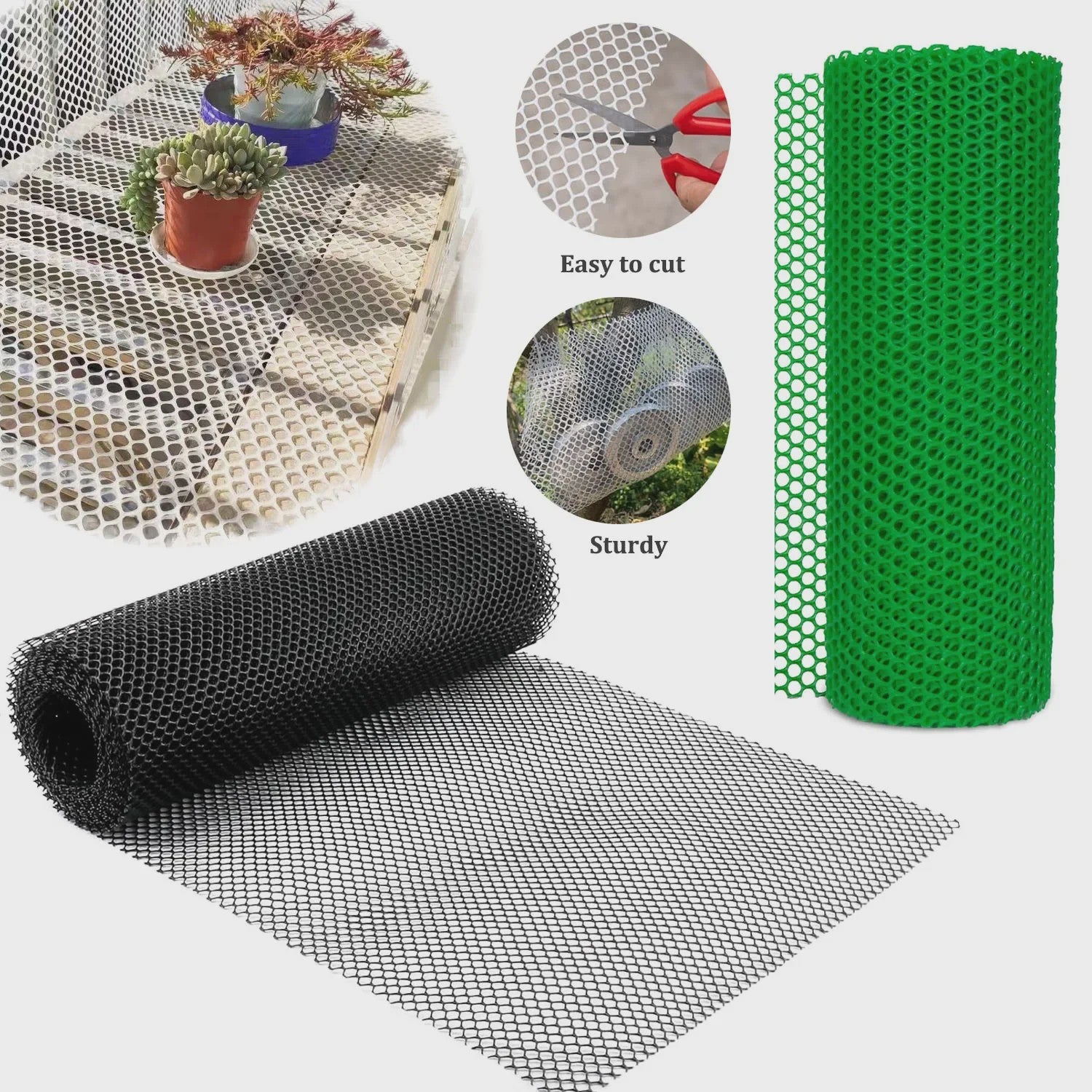 Universeel Beschermnet Plastic Gaas 40x300cm - Valbeveiliging, Tuin & Dierenverblijf