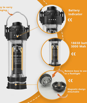DOTWISE Retro Camping Lantaarn - Draagbaar, Waterdicht & Sfeervol Outdoor Licht met 3000mAh Batterij
