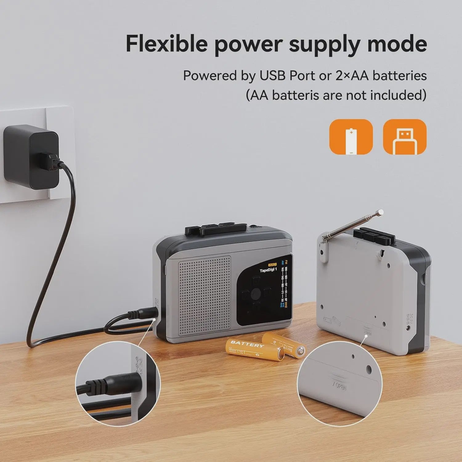 EZCAP234 Cassette naar MP3 Converter: Speel tapes af, neem radio op en luister naar AM/FM