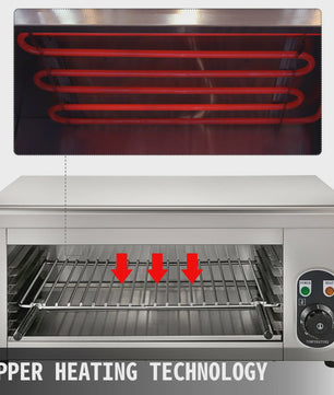 Elektrische Salamander Broiler - RVS - Verstelbaar Rooster - Professionele Keukenapparatuur
