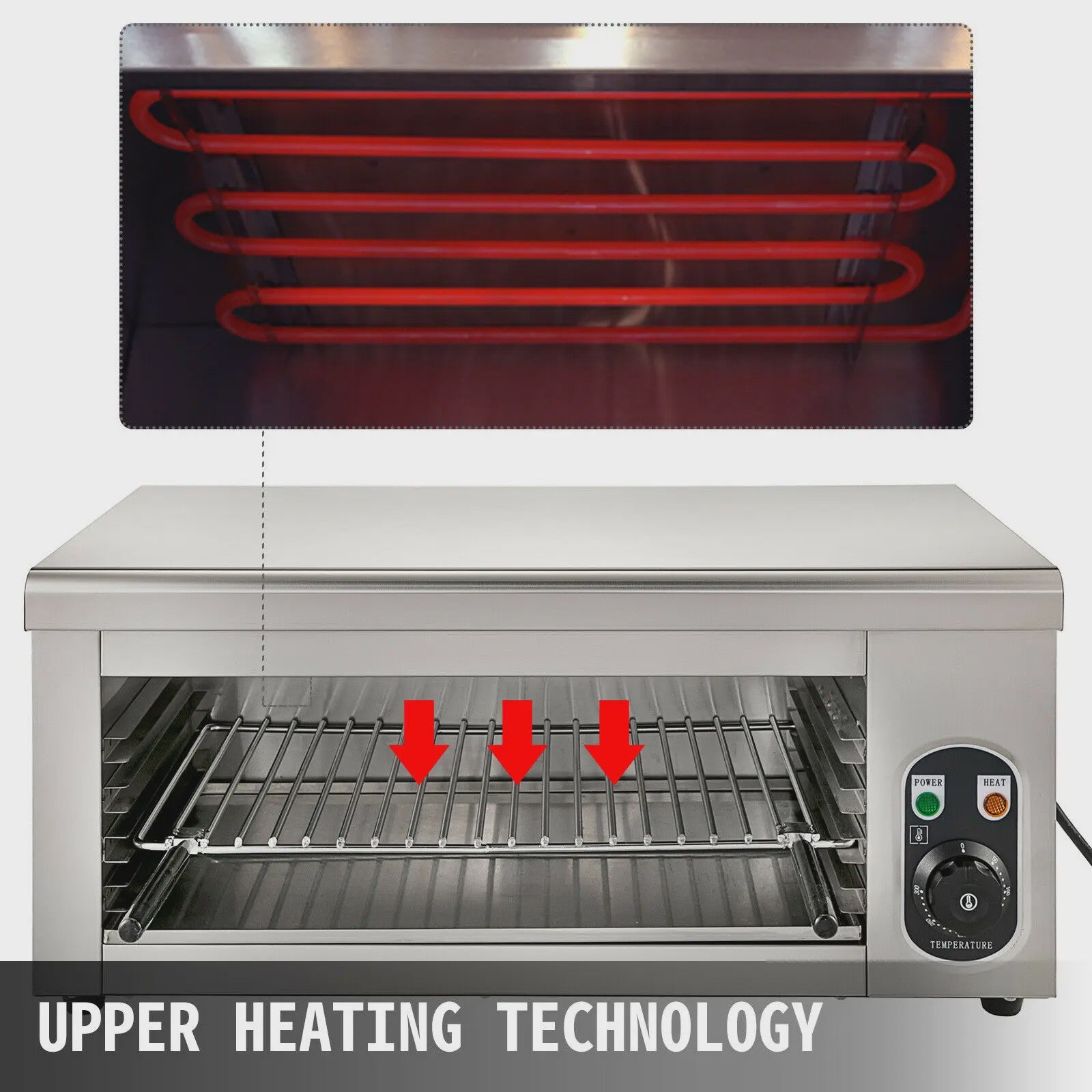 Elektrische Salamander Broiler - RVS - Verstelbaar Rooster - Professionele Keukenapparatuur