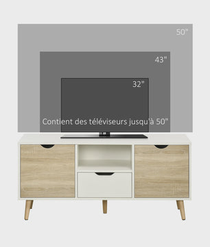 Stijlvolle TV-meubel met Opbergruimte en Houten Kastdeuren - 110 cm Breed
