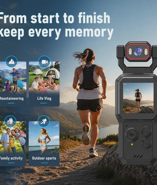 Draagbare Mini Actiecamera met HD Scherm, Nachtopnames & WiFi