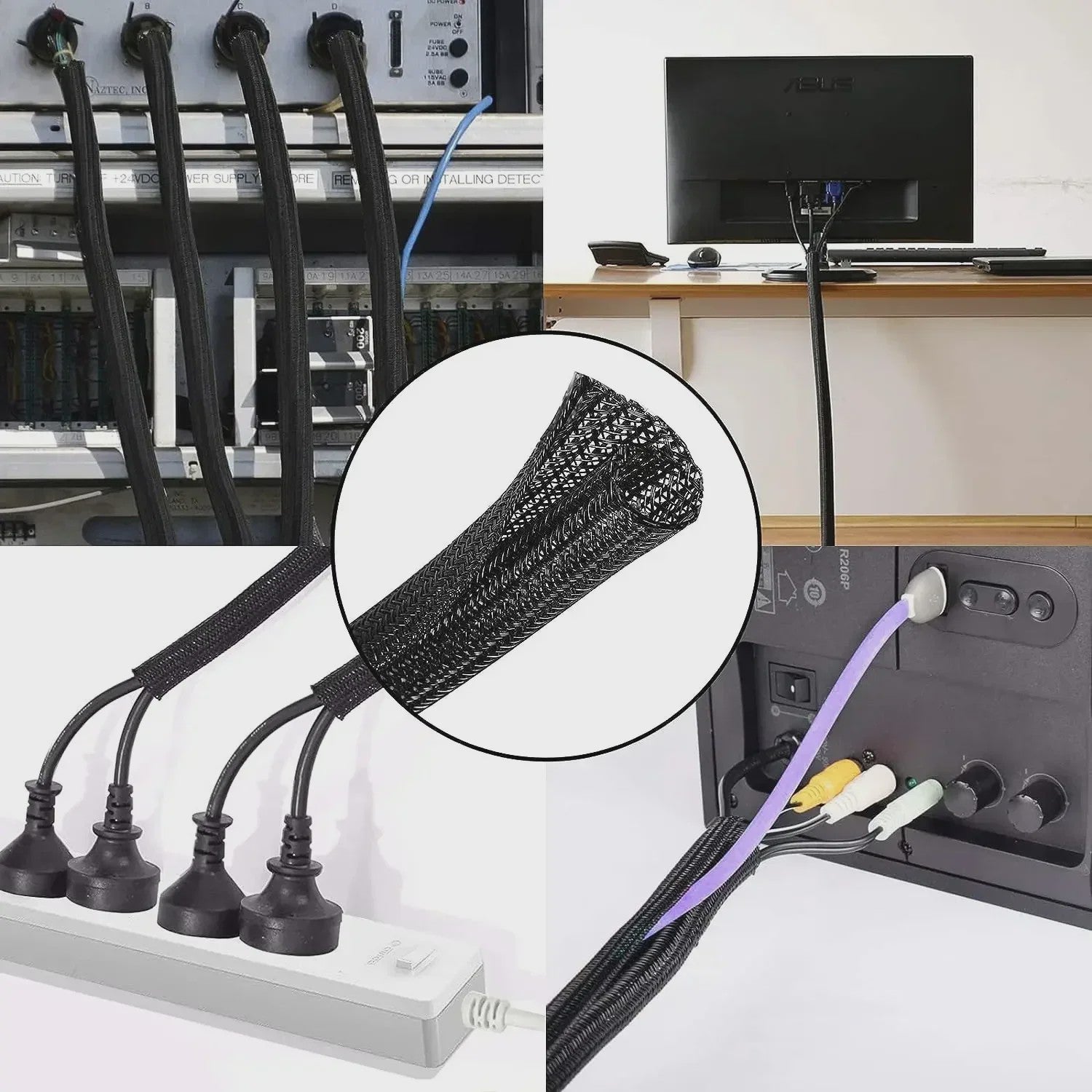 Zelfsluitende Kabelbeschermer - Flexibele PET Gevlochten Beschermhoes voor Kabelmanagement