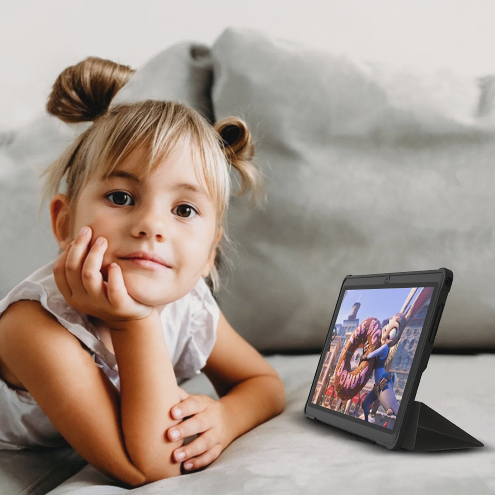 Pritom 7 Inch Tablet PC met Android 13, 4GB RAM, 32GB ROM en Lederen Hoes
