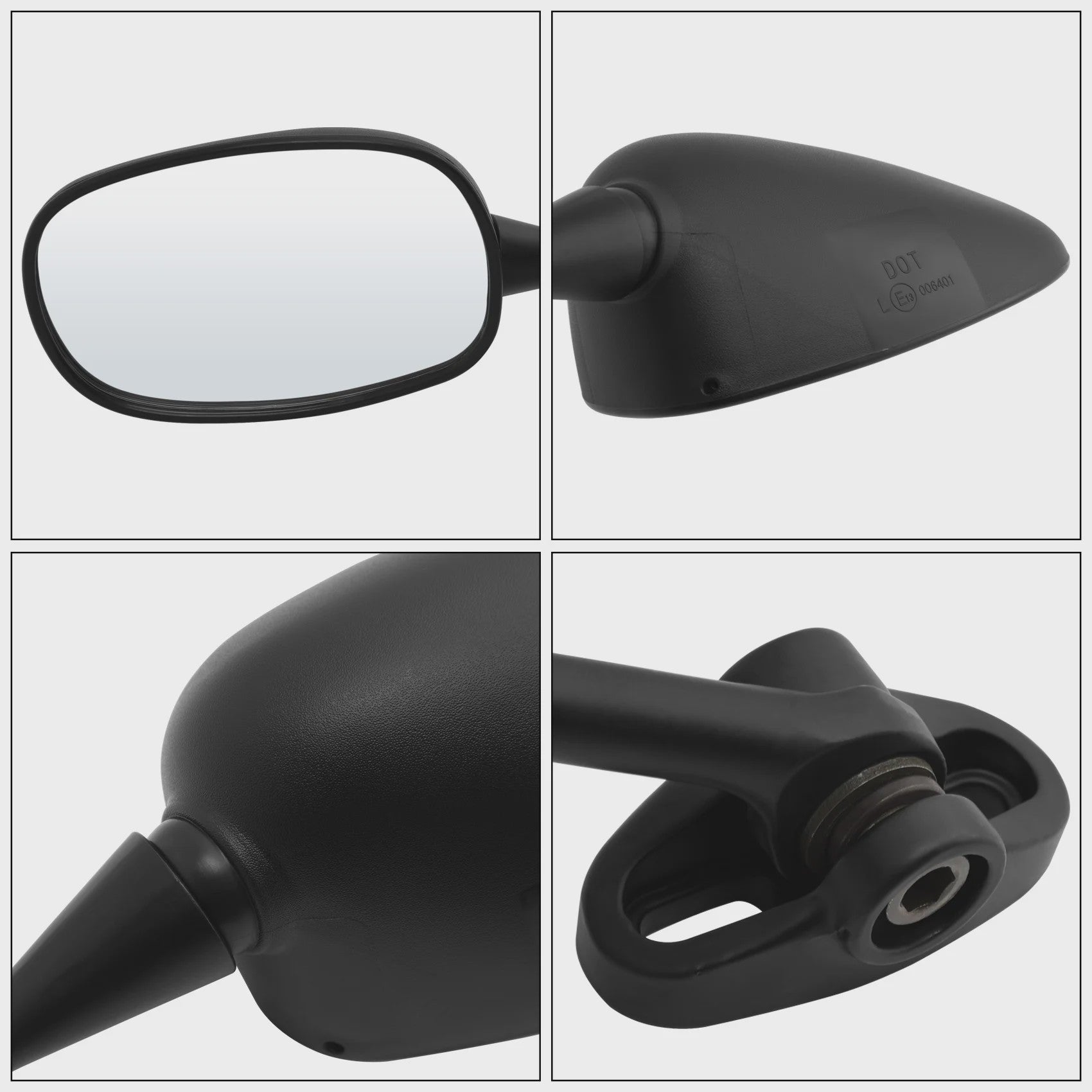 Set Zwarte Motor Achteruitkijkspiegels voor Honda CBR & Hyosung Modellen
