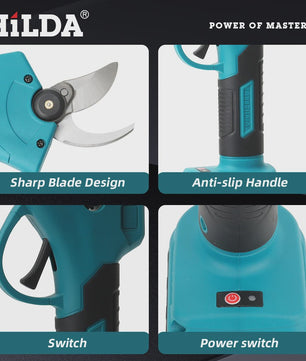 HILDA Accu Snoeischaar - Krachtige Snoeischaar voor Tuin en Fruitbomen (500W, Borstelloze Motor)