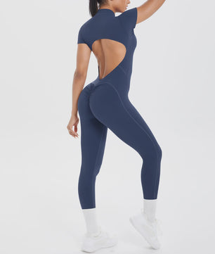 Dames Bodycon Jumpsuit met Scrunch Billen - Perfect voor Dans, Fitness & Yoga