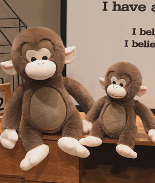 Schattige Macaque Aap Knuffel - Pluche Dierenkussen, Perfect Cadeau voor Kinderen & Dierenliefhebbers