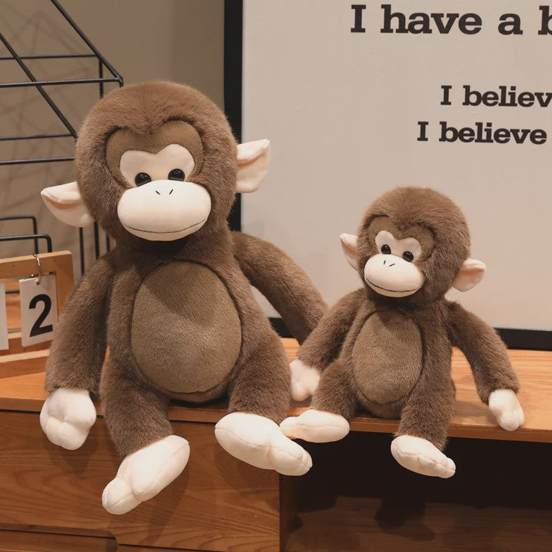 Schattige Macaque Aap Knuffel - Pluche Dierenkussen, Perfect Cadeau voor Kinderen & Dierenliefhebbers