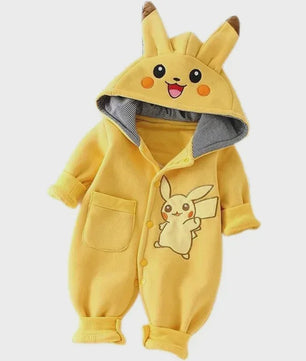 Schattige Pikachu Pyjama Romper voor Baby's en Peuters - Warm & Comfortabel