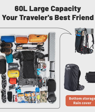 Naturehike 60+5L Wandelrugzak - Grote Capaciteit, Ergonomisch, Waterdicht