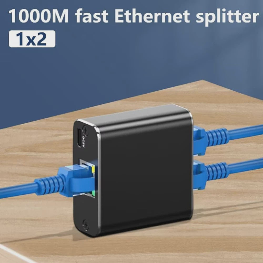 Gigabit RJ45 Splitter 1 naar 2 - 1000M Ethernet Netwerk Kabel Verlenging