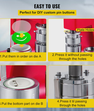 Professionele Badge Maker Machine: Maak Zelf Pins & Broches (25-75mm) - Inclusief 500/1000 Onderdelen
