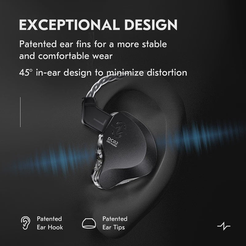 CCZ SOLO DC02 HiFi In-Ear Oordopjes met Metalen Behuizing en 4N OFC Kabel