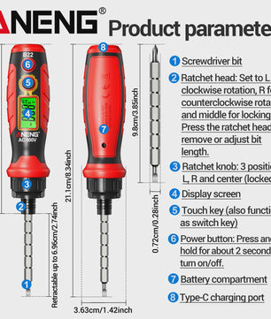 ANENG B22 Spanningsmeter Pen: Non-Contact Detector met LCD & NCV Functie
