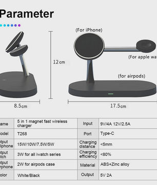 3-in-1 Draadloze Oplaadstandaard voor iPhone, Apple Watch & AirPods - Snel & Netjes