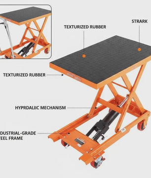 Hydraulische Schaarheftafel Trolley - 230 kg - 220-720 mm Hefhoogte - Werkplaatstafel 700x450 mm
