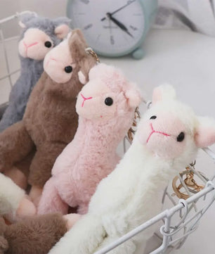 Pluche Alpaca Sleutelhanger - Schattige Knuffel Dierenhanger voor Tassen en Sleutels