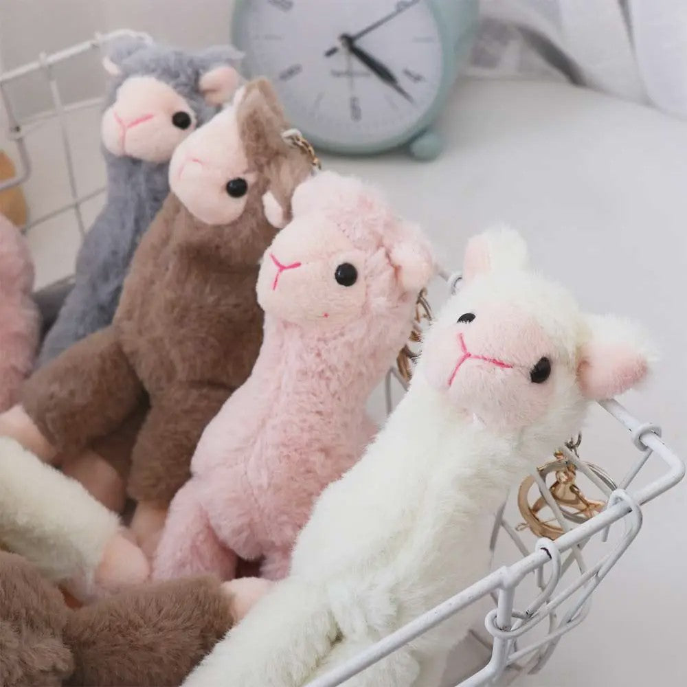Pluche Alpaca Sleutelhanger - Schattige Knuffel Dierenhanger voor Tassen en Sleutels