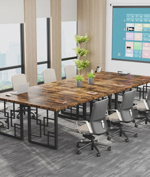 Tribesigns Bureau 160cm - Industrieel Hout & Zwart Metaal - Ruim Werkbureau