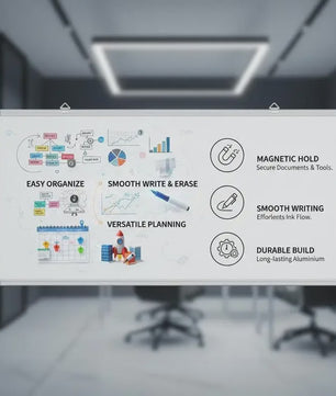 Magnetisch Whiteboard 100x50cm met Aluminium Frame - Modern Design