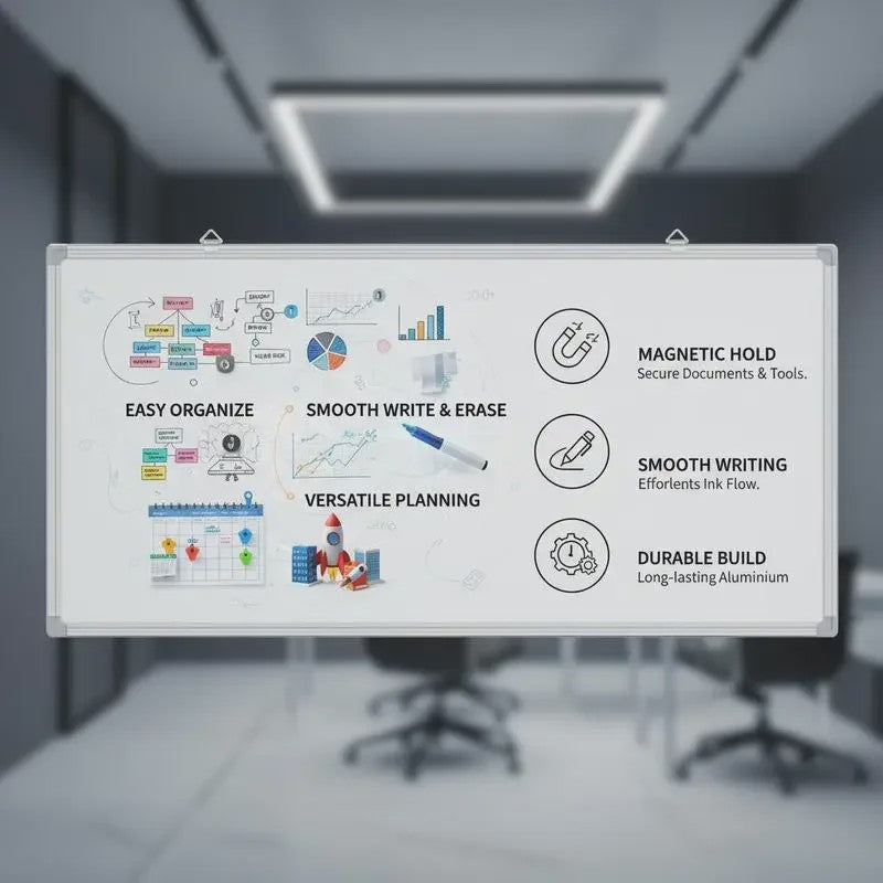 Magnetisch Whiteboard 100x50cm met Aluminium Frame - Modern Design