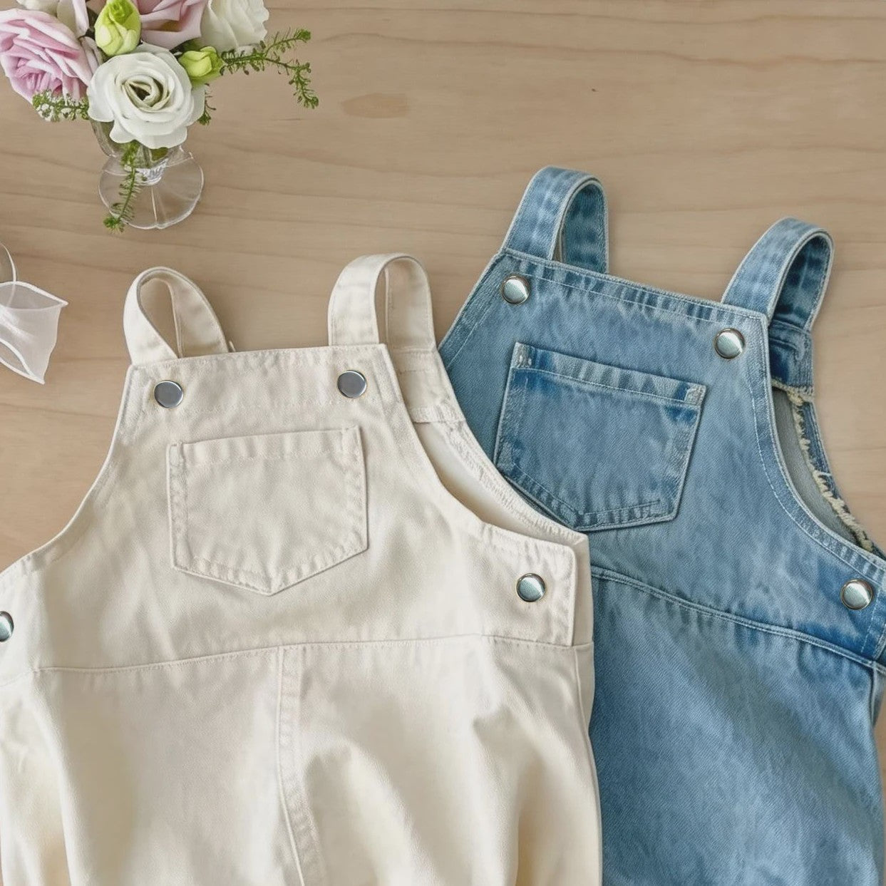 Schattige Denim Baby Overalls met Zakken - Lente & Zomer Collectie