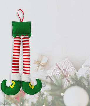 Vrolijke Kerst Elf Benen Hangdecoratie - Kerstboom & Auto Versiering