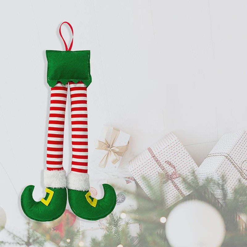 Vrolijke Kerst Elf Benen Hangdecoratie - Kerstboom & Auto Versiering