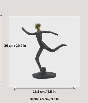 Moderne Mens Sculptuur met Gouden Hoofd - Decoratieve Figuur voor Huis en Bureau