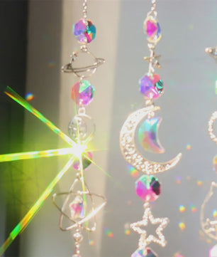 Kristallen Windgong met Ster, Maan & Galaxy Design - Decoratie voor Huis, Tuin & Feest