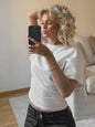 Dames Cropped T-shirt met O-hals - Stijlvol en Casual voor Lente/Zomer