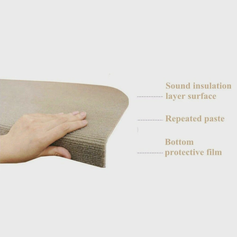 13x Beige Antislip Traptrede Matten - 55x24cm - Bescherming en Veiligheid voor Elke Trap
