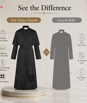 Middeleeuwse Priesterlijke Cassock Robe met Kruis & Accessoires - Retro Religieus Kostuum