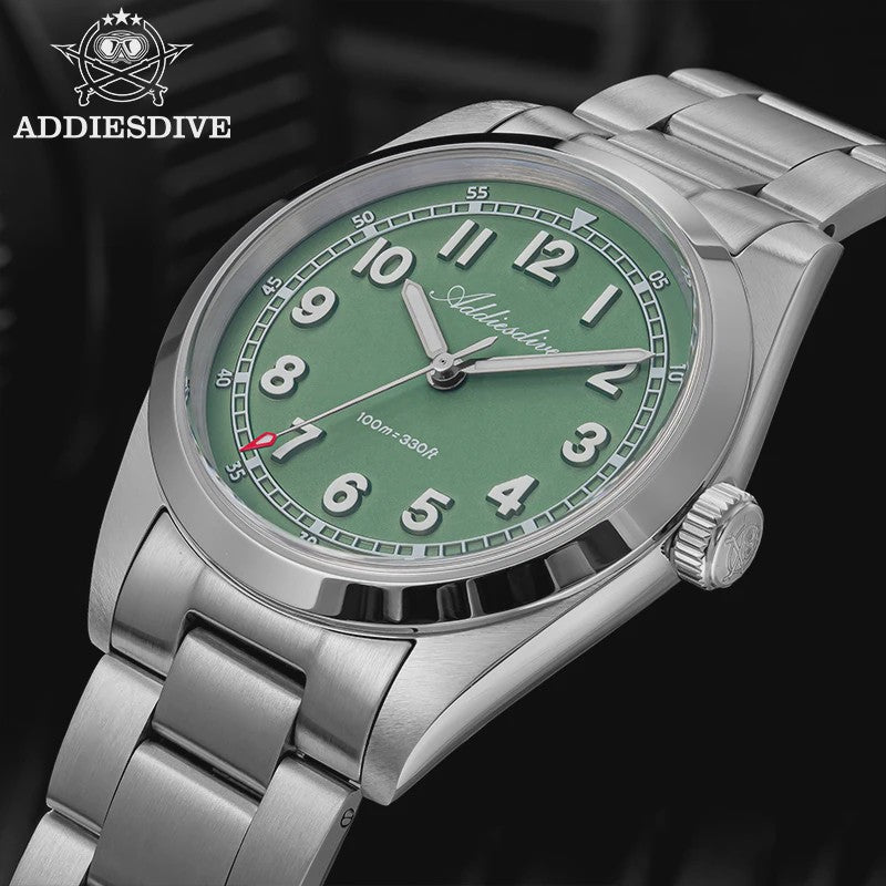 ADDIESDIVE Luxe Heren Quartz Horloge - 100m Waterdicht, Saffierglas & BGW9 Lume (AD2521)