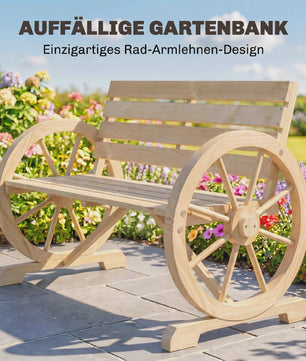 Houten Tuinbank 2-Persoons met Karwiel Design - Stevig en Duurzaam tot 240 kg