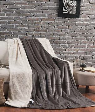 Luxe Dubbelzijdige Wol Pluche Deken - Warm & Comfortabel voor Bed, Bank & Camping