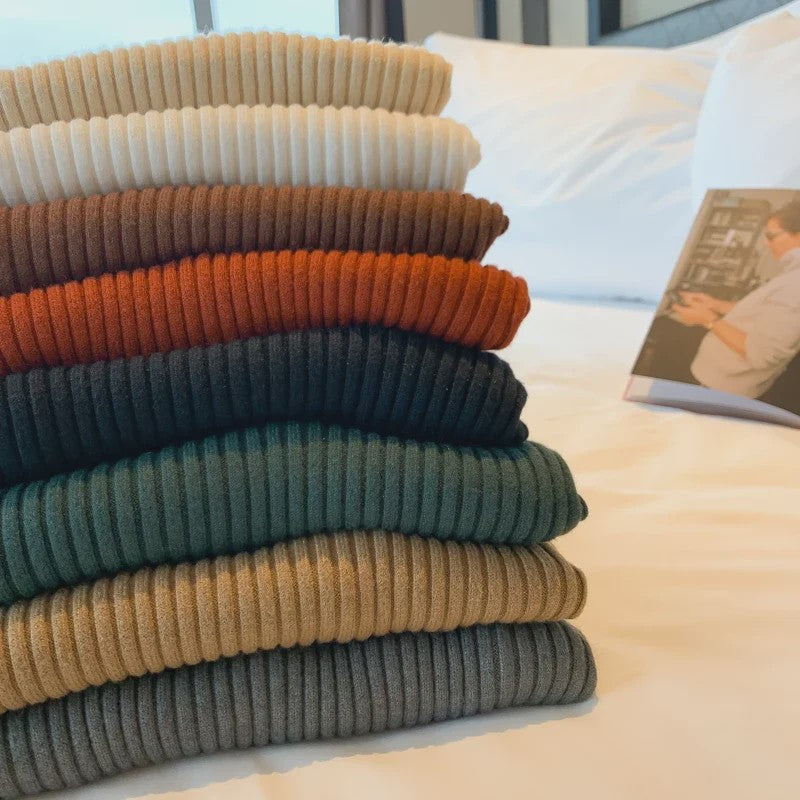 Chique Gebreide Turtleneck Trui voor Dames - Slim Fit, Lange Mouwen, Warm & Basic voor Herfst/Winter