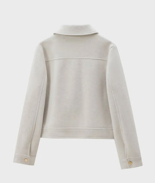 Dames Elegante Korte Jas met Rits en Zakken - Stijlvolle Winter Outerwear