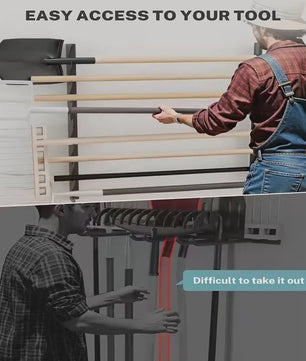 Gereedschapshouder Wandmontage - Horizontaal Opbergsysteem voor Schoppen, Harken en Tuingereedschap