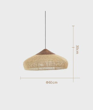 Rustieke Rotan Hanglamp Beige - Natuurlijke Wicker Plafondlamp voor Eetkamer & Woonkamer
