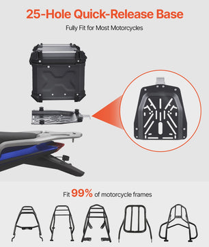 Universele Motor Topcase: Robuuste Aluminium Motorfiets Bagagebox met Waterdichte Voering