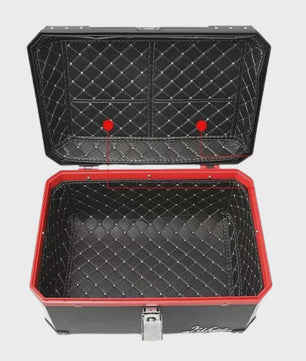 Motorbagagekoffer 68L Zwart met Interieur, Reflectoren & Montagebasis - Outdoor Ritten